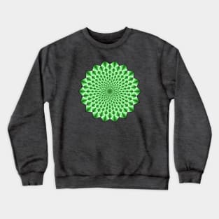 Green Mandala 3D Effect and Optical illusion Crewneck Sweatshirt